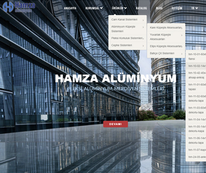 Hamza Alüminyum Yeni Nesil Web Sitesi Tasarımı - 84 Farklı Proje pc